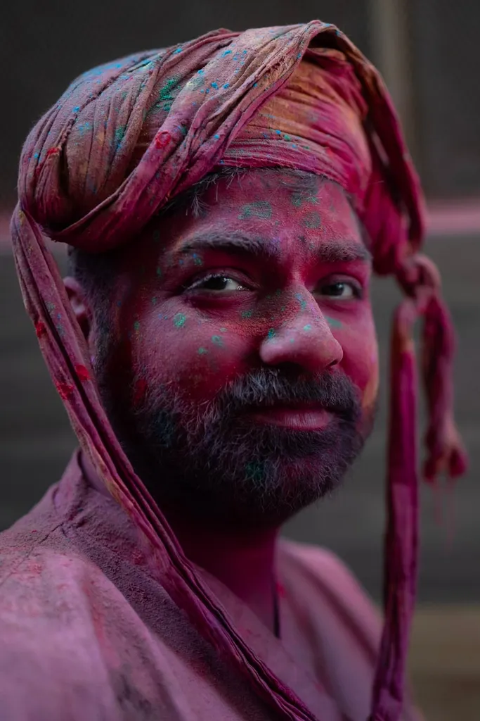 Pink Holi, Nandgaon, India.