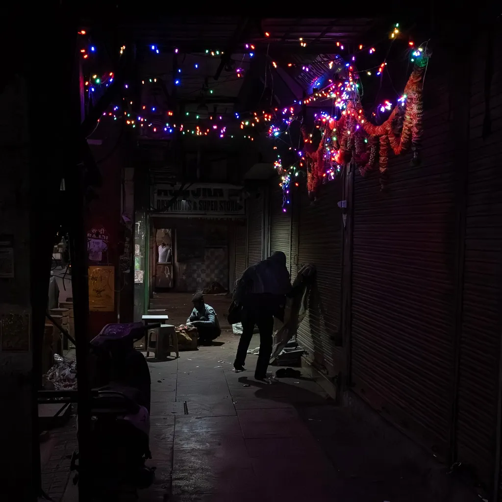 Silhouettes de Delhi, India.