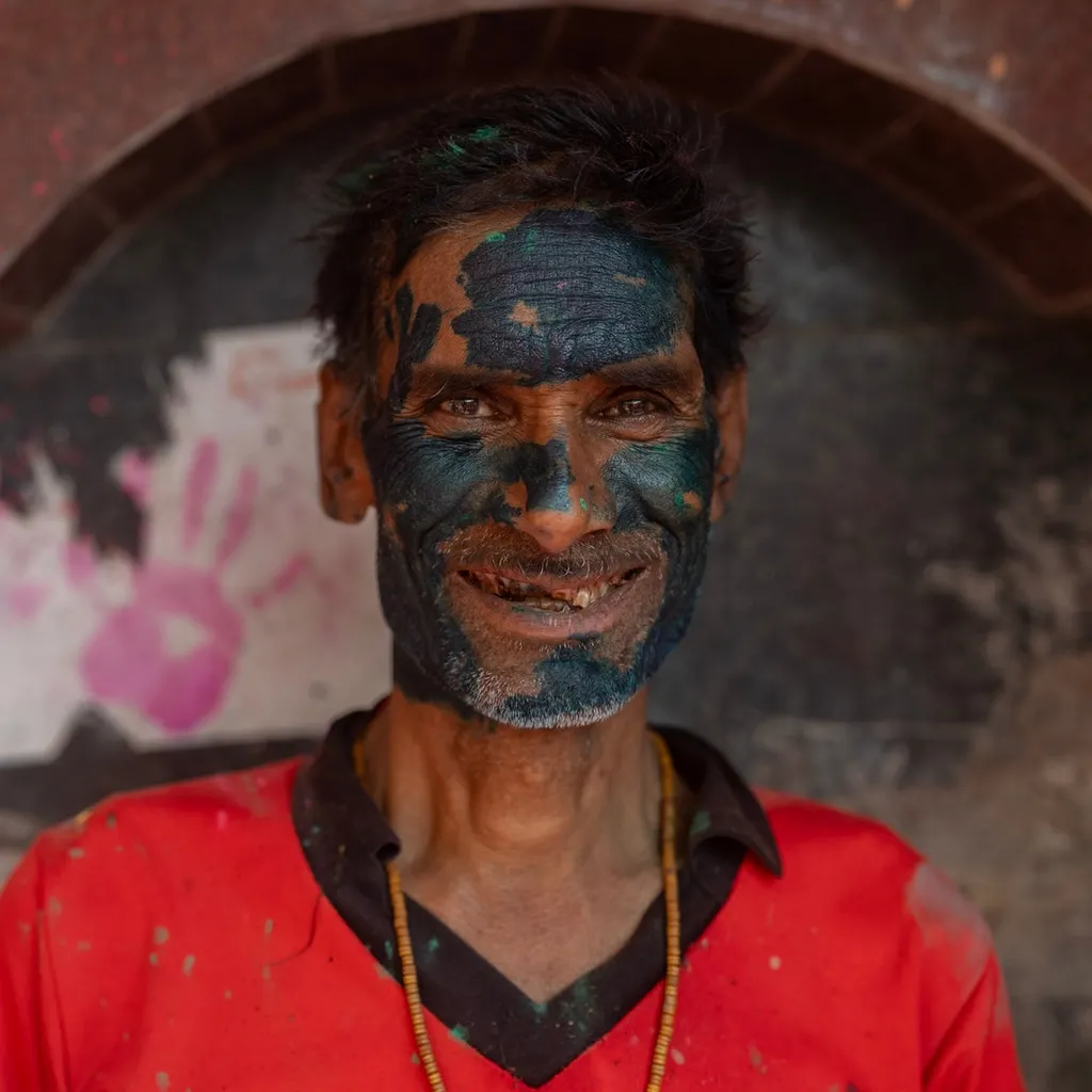 Regard et sourire, Nandgaon, India.