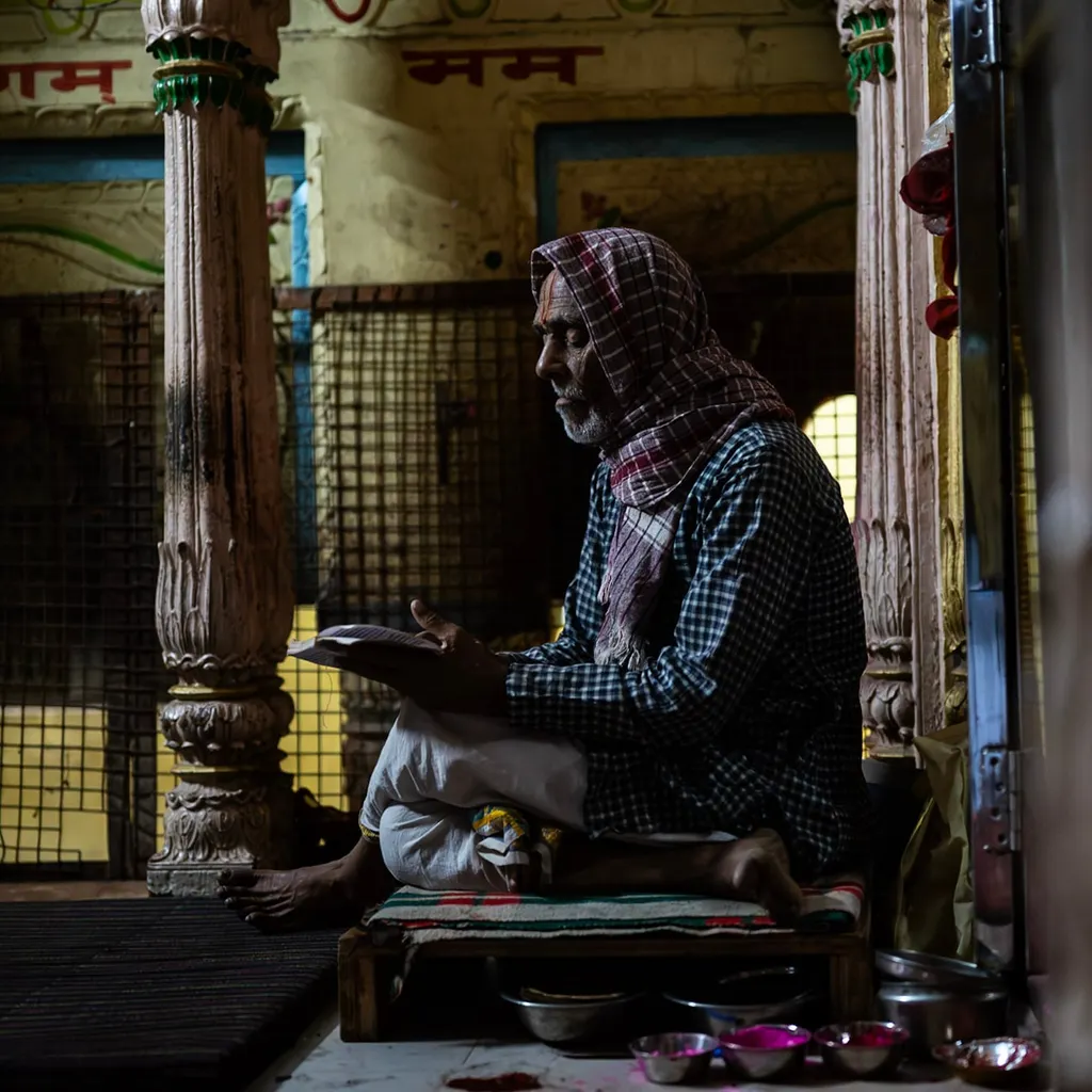 Prières de l'aube, Yamuna River, India.