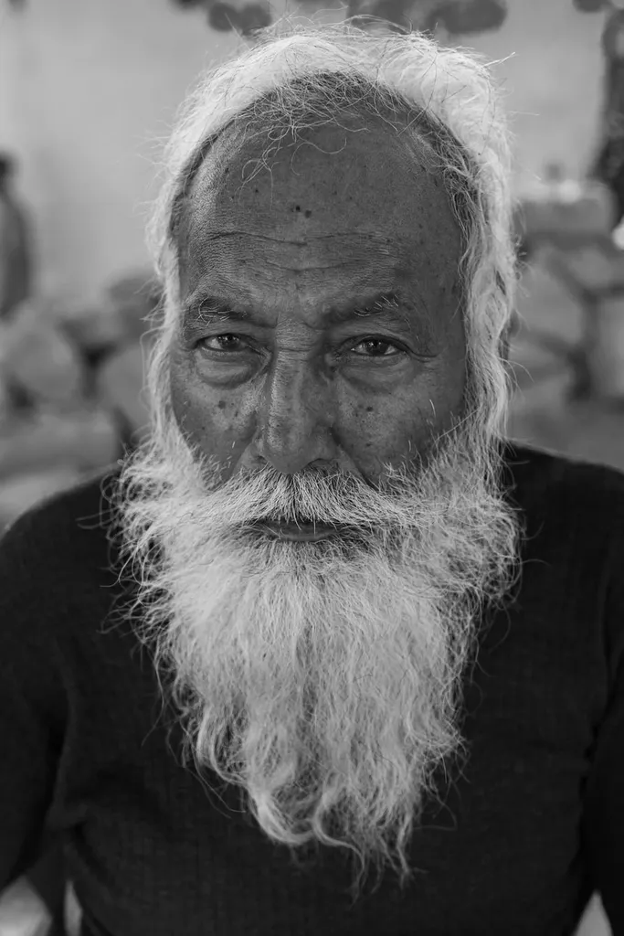 Visage de sage, Nandgaon, India.