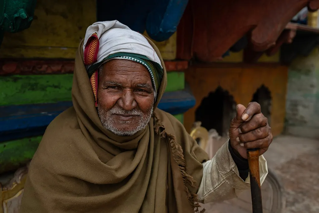 Le temps passe, le sourire reste, Mathura, India.